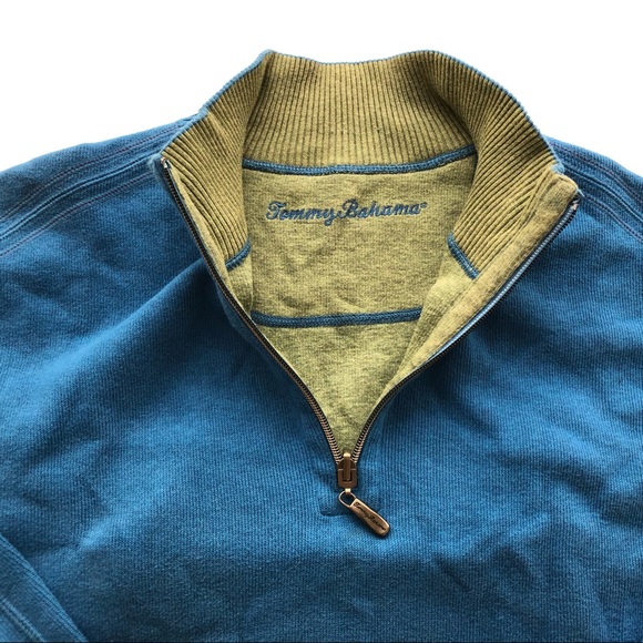 Tommy Bahama Reversible Quarter Zip Sweater - Picture 6 of 7